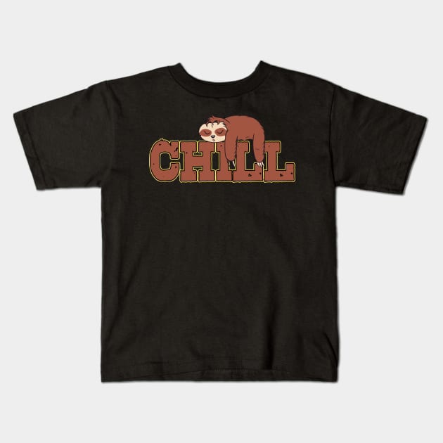 Chill Sloth Kids T-Shirt by maxcode